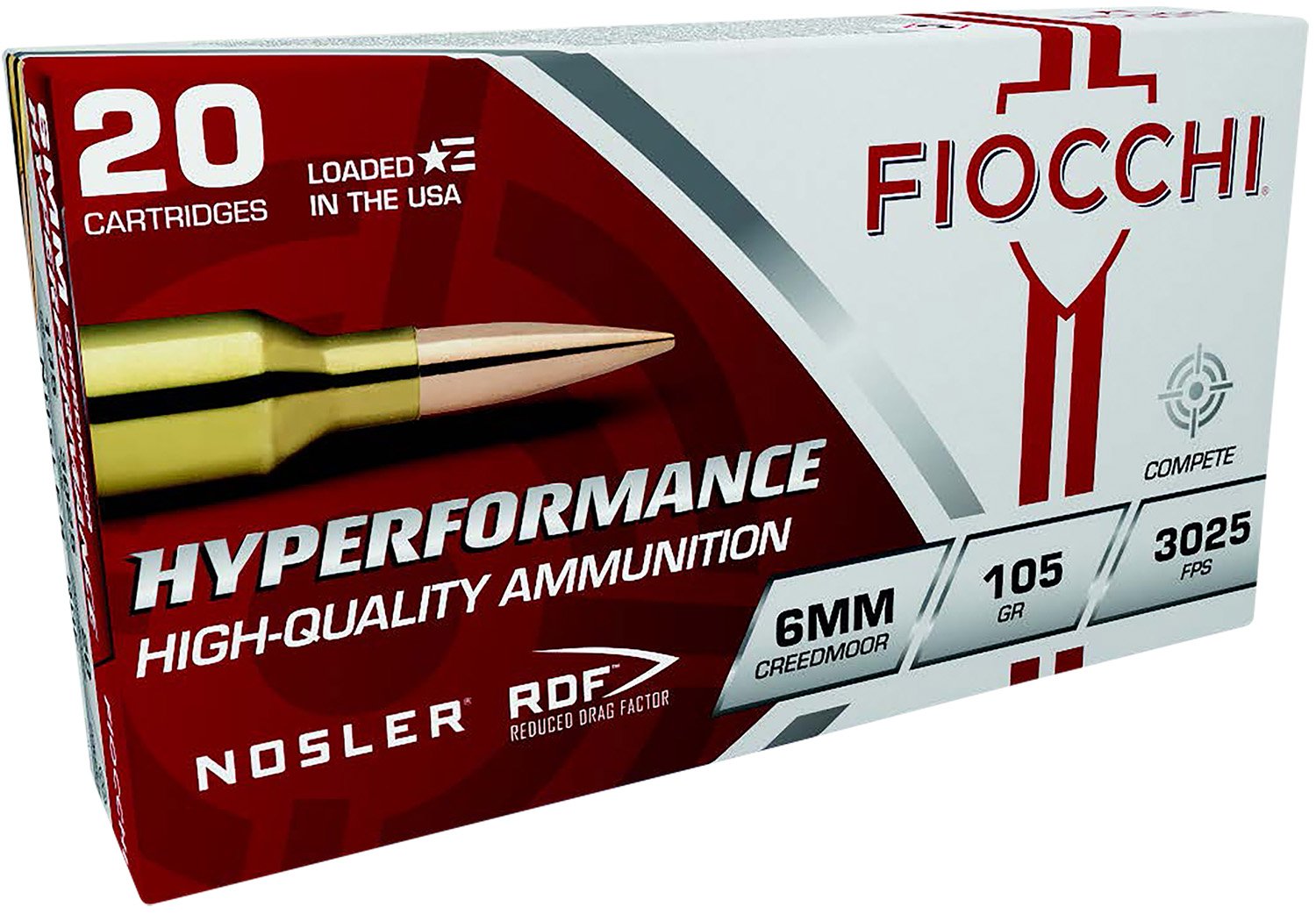 Fiocchi 6CMRD Hyperformance 6mm Creedmoor 105gr Nosler RDF 20/Box - Fiocchi - NOSLER REDUCED DRAG FACTOR