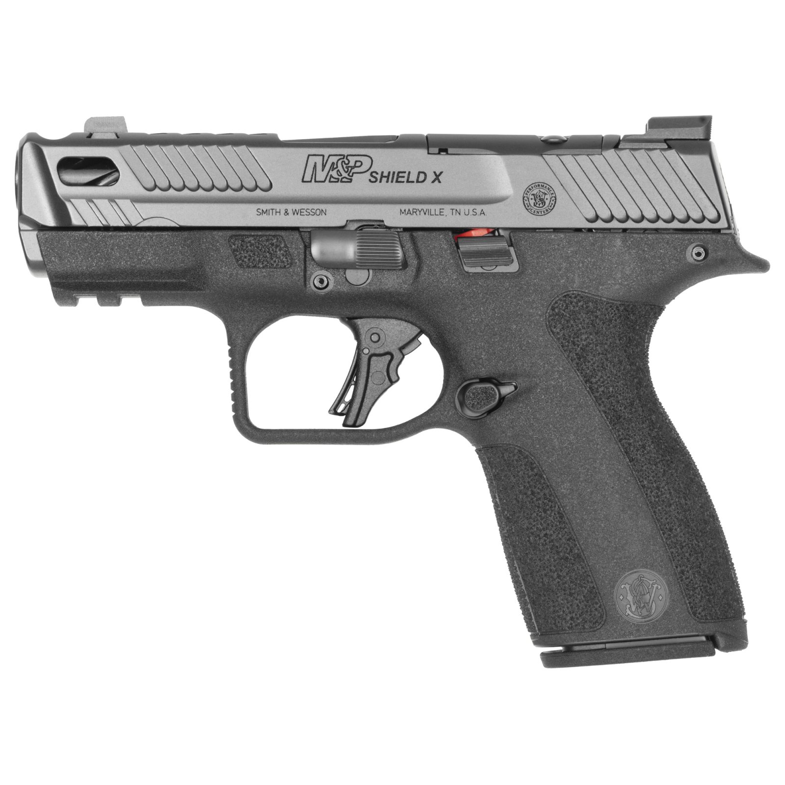 S&W PC M&P 9 Shield X Carry Comp Handgun 9mm Luger 13(1)&15(1)rd Magazines 3.6 Comp Barrel No Thumb Safety Black - Smith & Wesson - 9mm Luger (9x19 Parabellum)
