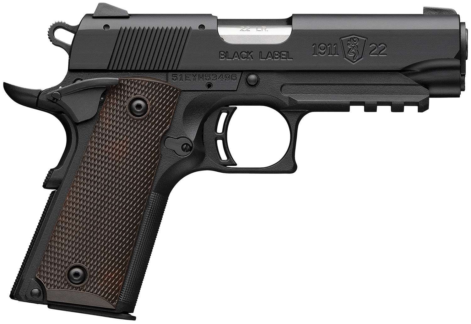 Browning 051066490 1911-22 22LR 10+1 Matte Black Pistol 3.625" Barrel - Browning - 22 LR