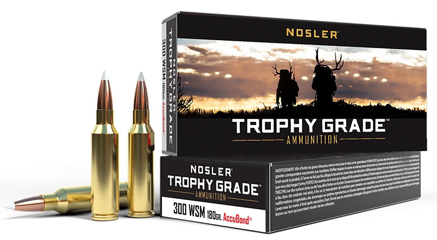 Nosler 60063 Trophy Grade Hunting 300 WSM 180 gr AccuBond 20 Per Box/ 10 Cs
