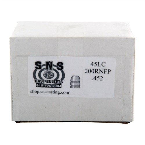 SNS SS45LC200RNFP 45 Cal .452" 200gr RNFP Lead Bullets 500/Box - SNS CAST BULLETS - 45 CALIBER
