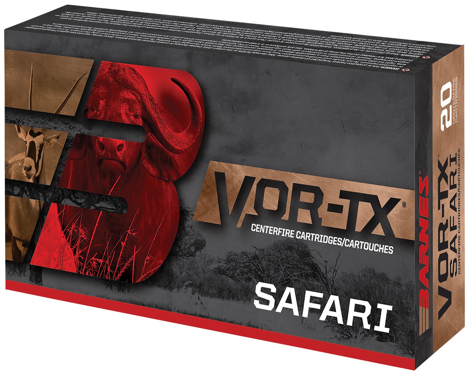 Barnes 22027 VOR-TX Safari .458 Lott 500gr TSX 20 Rounds - Browning - BARNES TSX FLAT BASE