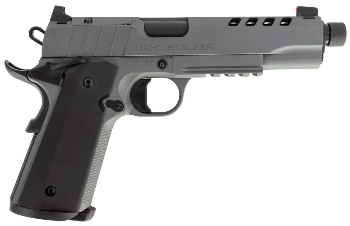 Tisas 1911 Night Stalker SF 10mm 5" Threaded Barrel Platinum Grey Cerakote