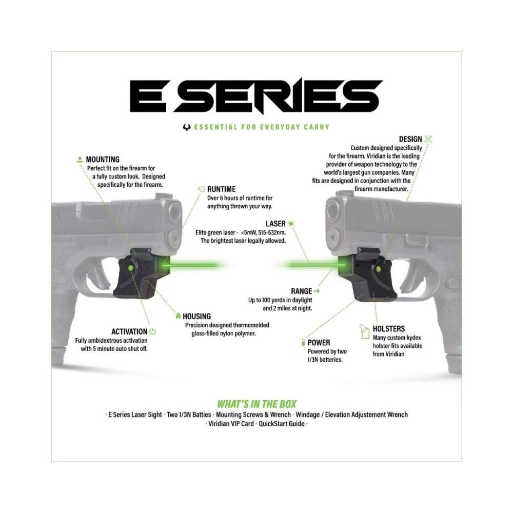 Viridian 940-0099 E Series Green Laser Black Ruger MAX-9 w/ Kydex Holster