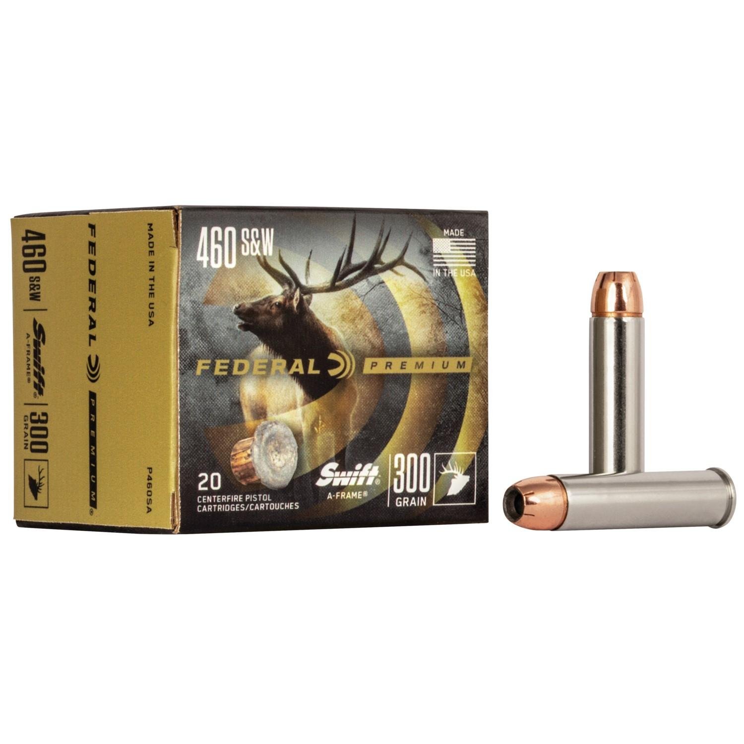 Federal Vital-Shok 460 S&W Mag 300 Grain Swift A-Frame 20rd Box Ammo P460SA