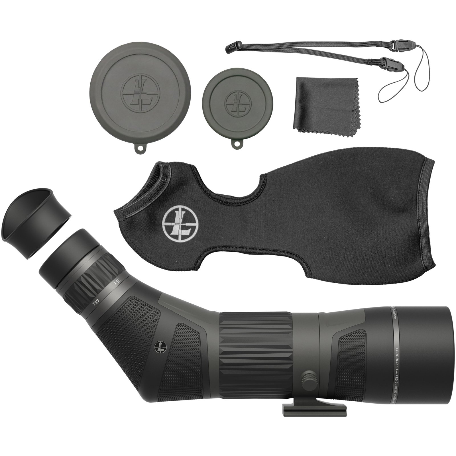 Leupold 185681 SX-4 Pro Guide HD 15-45x65mm Angled Spotting Scope