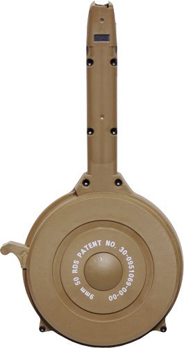 Iver Johnson Glock9TAN 9mm 50-Round Drum Magazine Tan