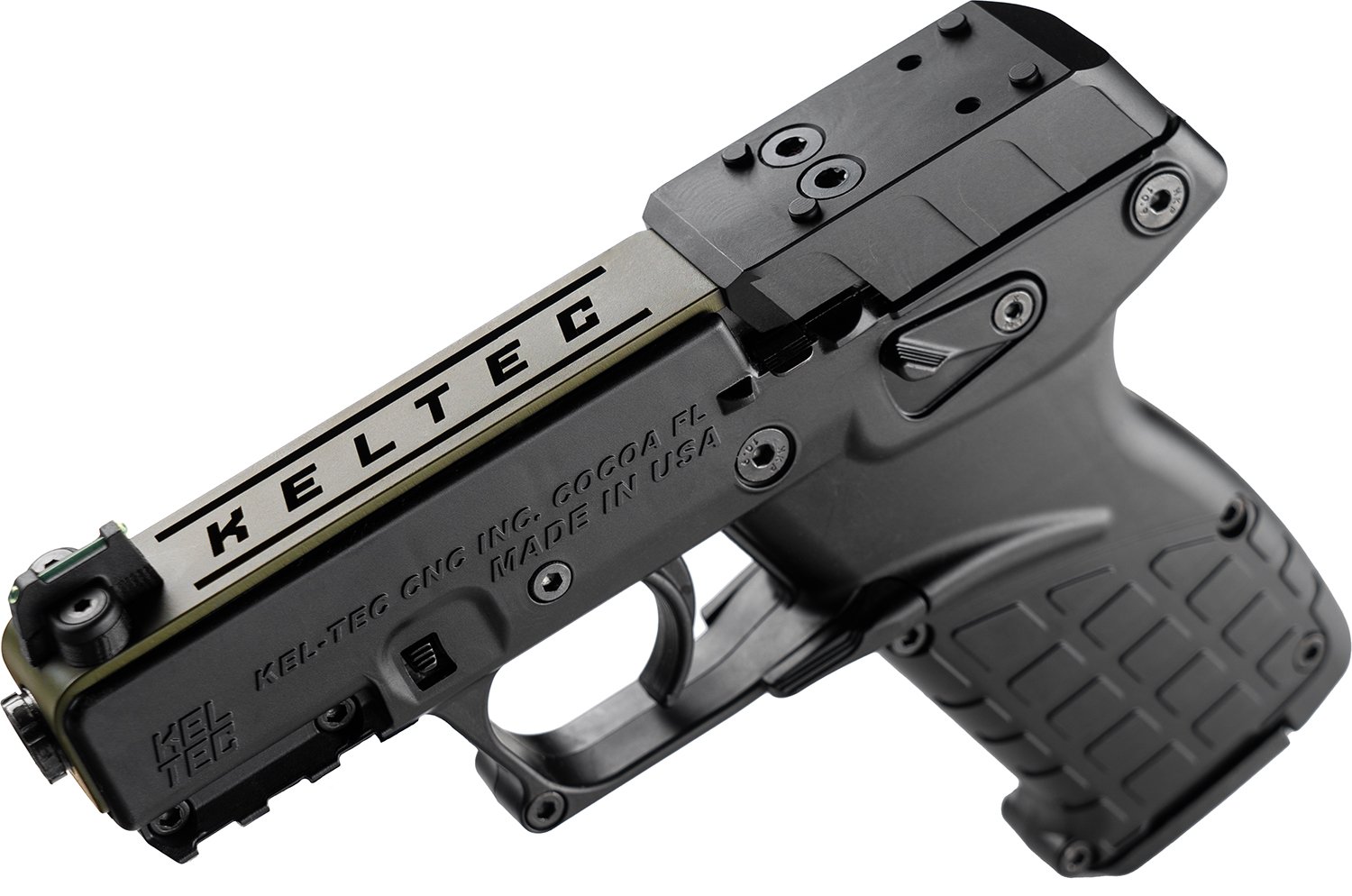 Kel-Tec P17BBLKORGRNS 22 LR 16+1 3.80" Black OD Green Optic Ready