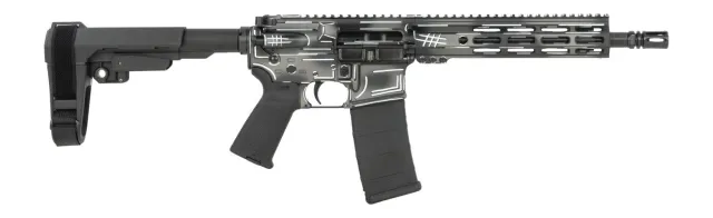 Shark Coast Tactical SCC07046ANBK-P Anime-15 Black 5.56 NATO 30+1 10.50" Black Nitride Threaded Barrel, Aluminum Receiver w/Picatinny Rail, M-LOK Handguard, Polymer SB Tactical SBA3 Brace, Polymer Gri - SHARK - 5.56 NATO