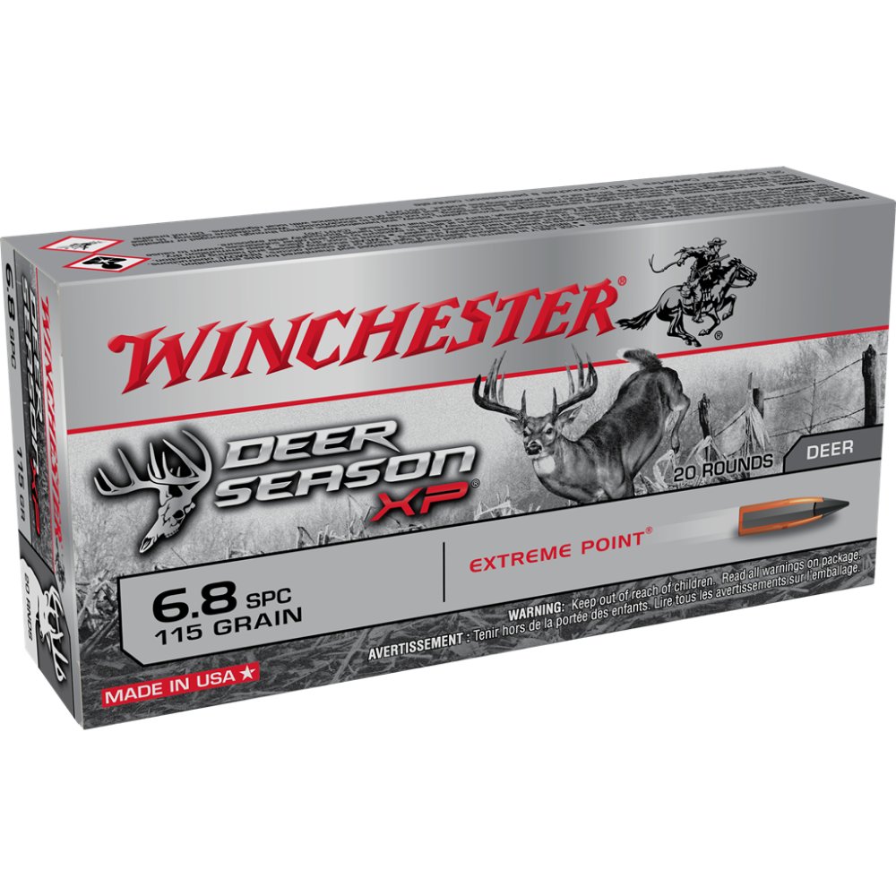Winchester Ammo X68SPCDS Deer Season XP 6.8mm Rem SPC 115 gr Extreme Point 20 Per Box/ 10 Cs - Winchester - EXTREME POINT
