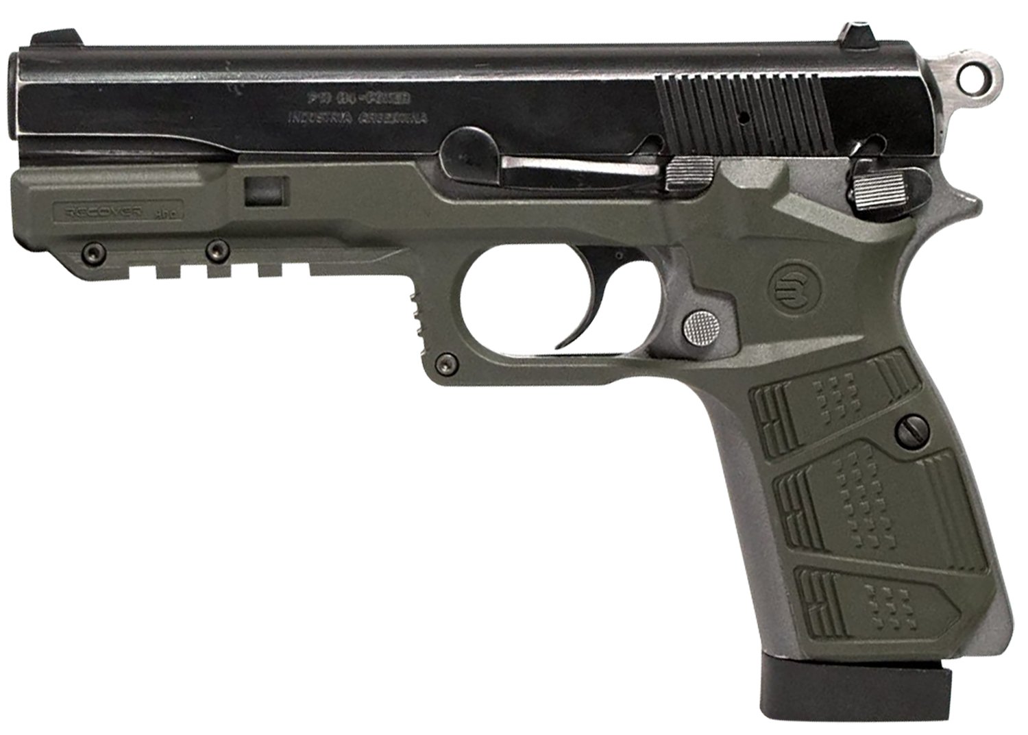 Recover Tactical HPC03 OD Green Grip & Rail System for Browning Hi-Power - Recover Tactical