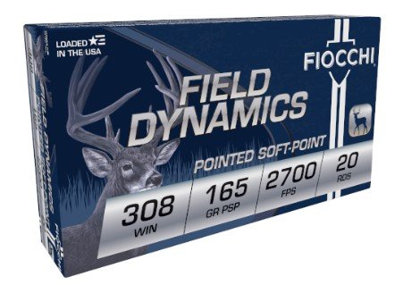 Fiocchi 308D Field Dynamics 308Win 165gr Pointed Soft Point 20 Per... - Fiocchi - POINTED SOFT POINT