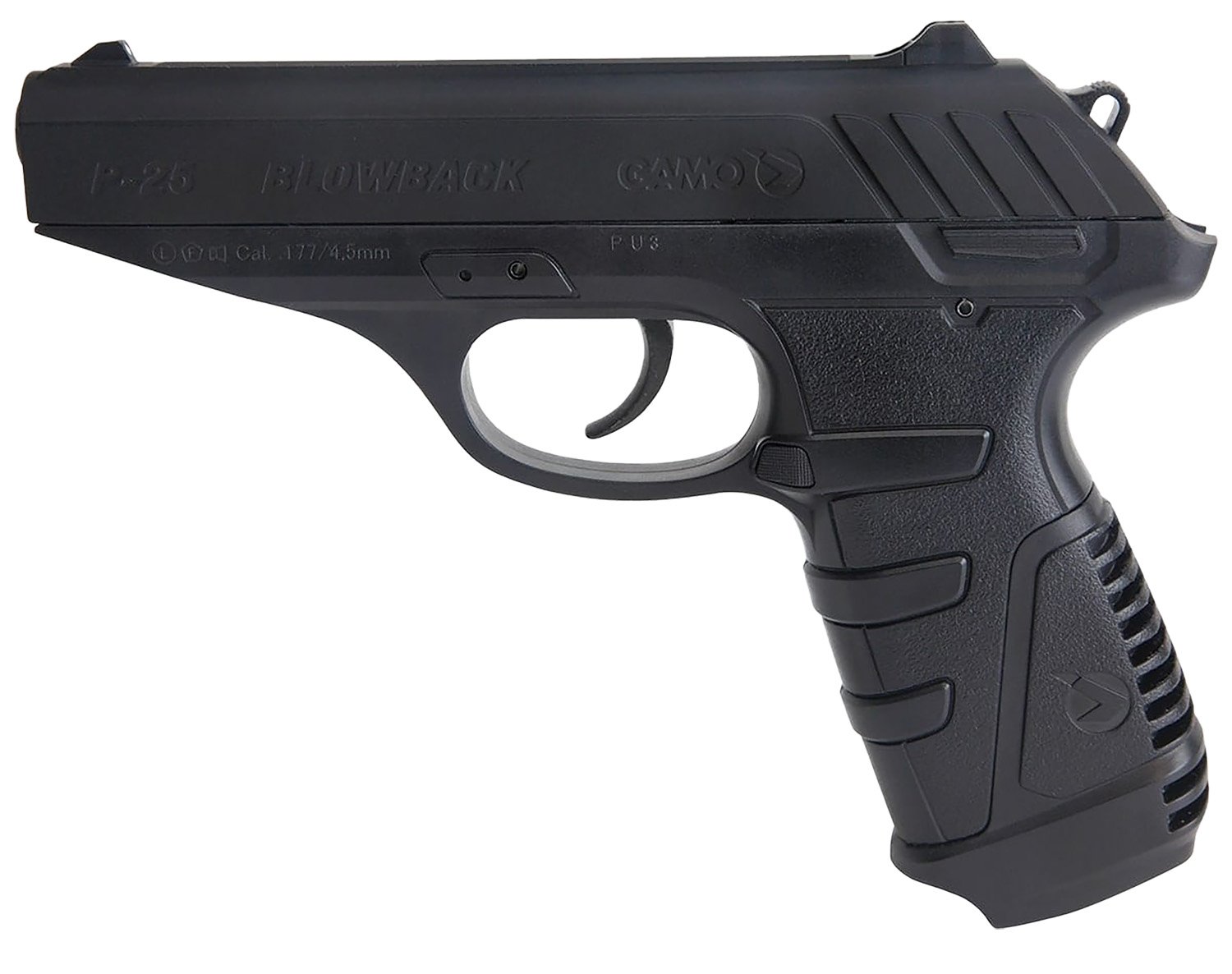 P-25 Blowback CO2 Air Pistol .177 Cal, 450 FPS, 16 Pellet Mag, Rifled Barrel, Textured Grip - Gamo - DA/SA