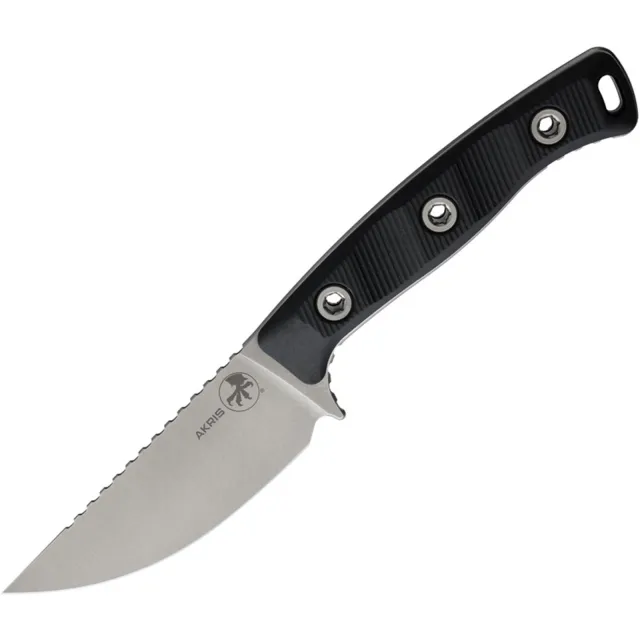 Microtech Akris 95-10BK-5 3.7 In SE Stonewash Black G-10 Kydex Sheath