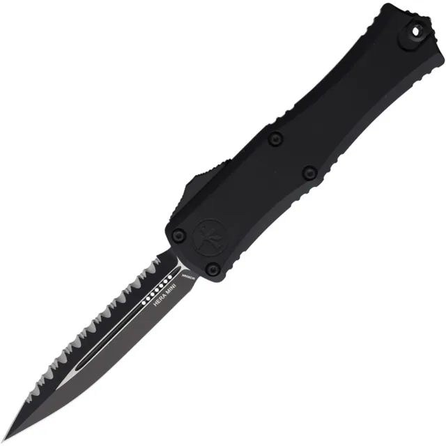 Microtech 1702M-3T Hera II Mini 2.96 In D/E Black Full Serrate