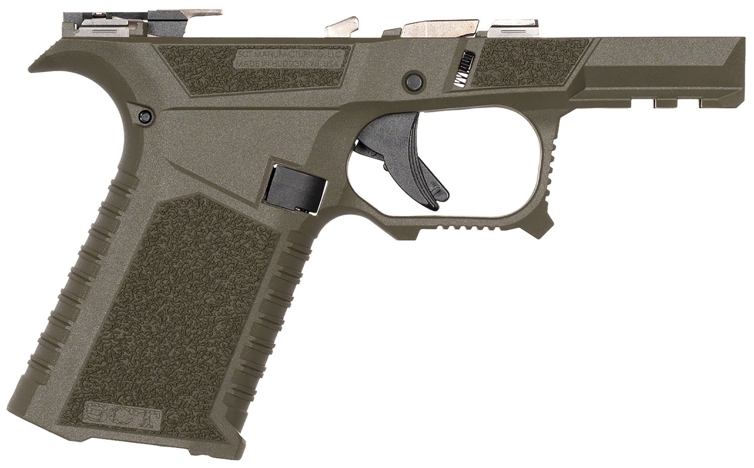 Sct Manufacturing 0226020000IB Full Frame OD Green Aggressive Texture Stainless Steel Grip - SCT - 380 AUTO