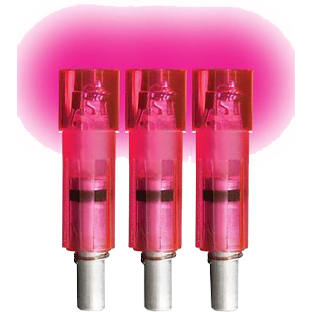 Lumenok GTF3P Crossbow Nocks Pink Flat Gold Tip 3-Pack Lighted