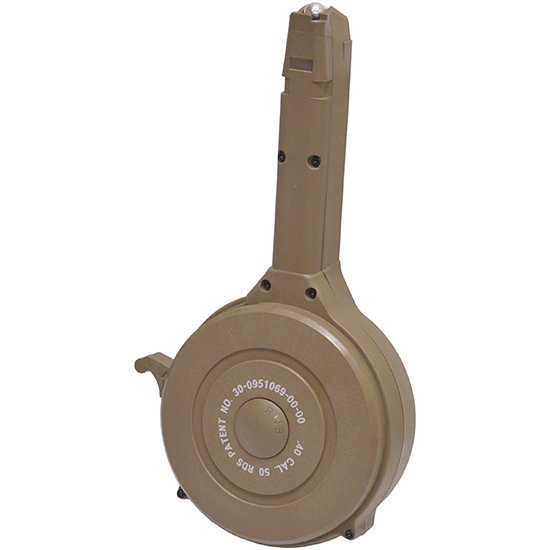 RWB Glock 40SW 50rd Tan Polymer Drum Magazine - RWB - .40 S&W