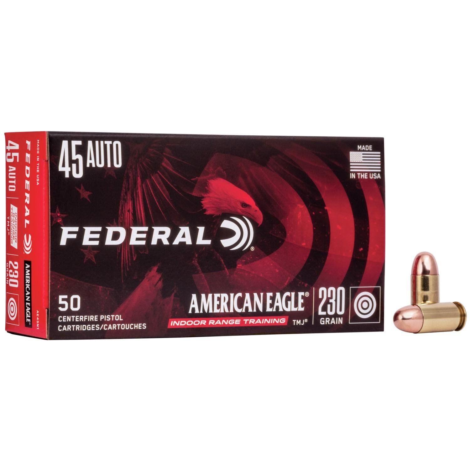 Federal AE45N1 45 ACP 230 Grain Total Metal Jacket 50 Rounds per Box - Federal Premium Ammunition - TOTAL METAL JACKET