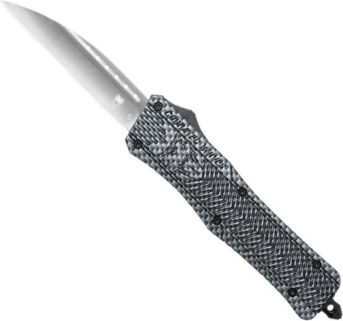 Cobratec MCFCTK1MWNS Medium CTK1 OTF Carbon Fiber 3" Wharncliffe Knife - CobraTec Knives