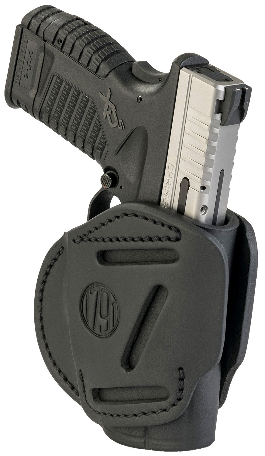 1791 Gunleather 3WH-4-SBL-A 3-Way Holster Stealth Black Size 4 Ambidextrous - 1791 Gunleather - STEALTH BLACK