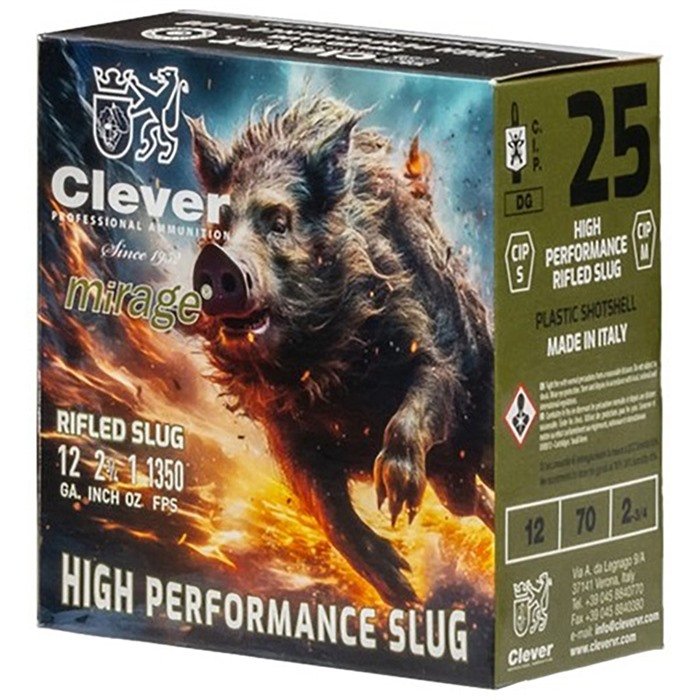 CLEVER MIRAGE HPS 12GA 2-3/4" 1OZ RIFLED SLUG 25/BOX - CLEVER