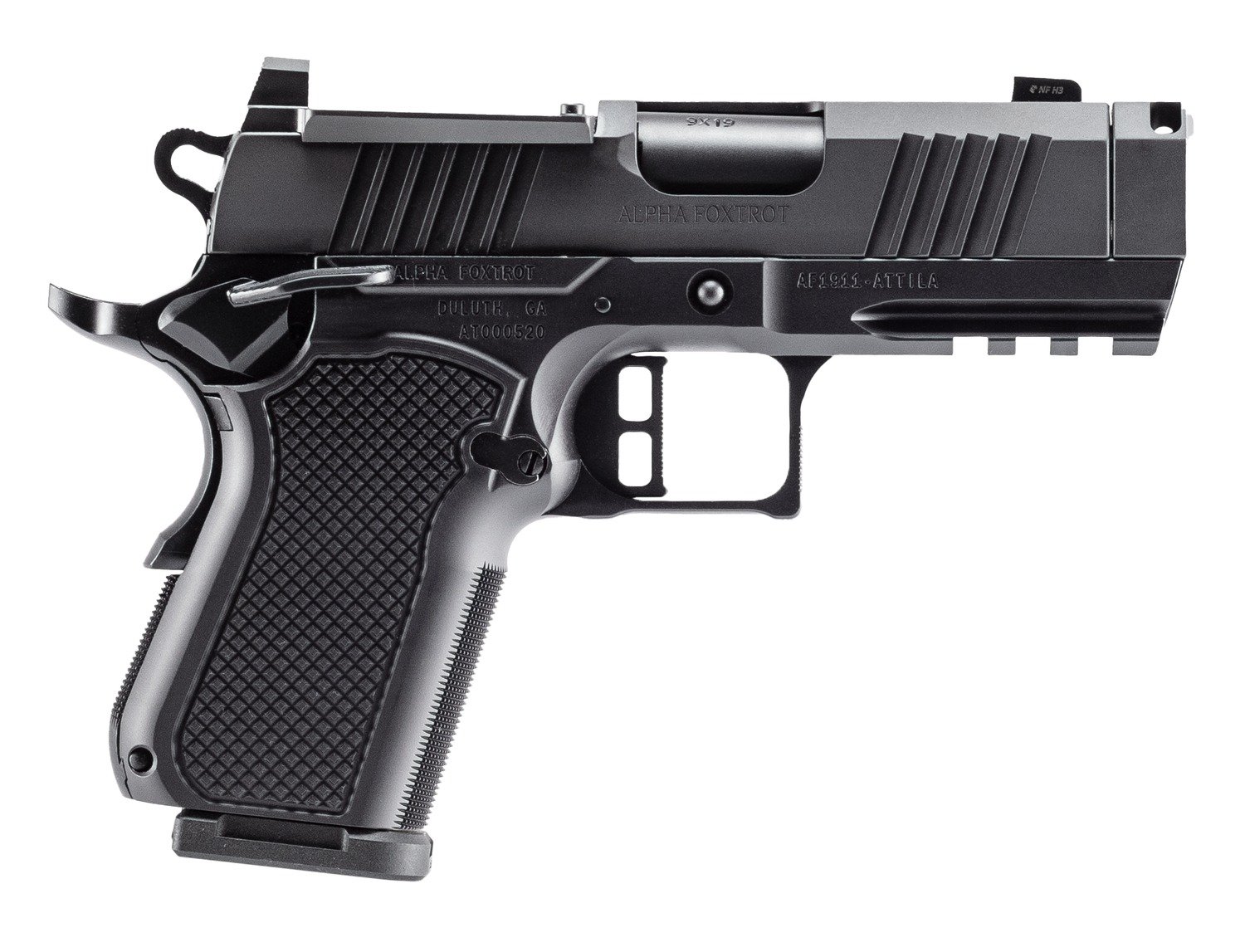 Alpha Foxtrot AF1911 Attila 9mm 3.5" 10-Round DLC Black - Alpha Foxtrot