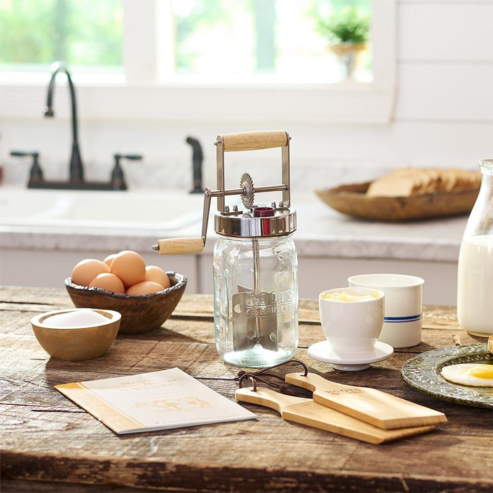 Buy LEM Products Butter Churner 1 Quart Glass Jar with Paddles and Handle online
