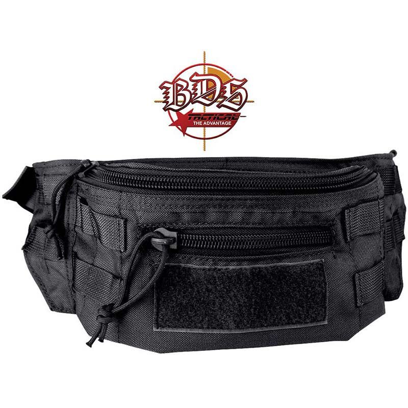 TAC Fanny Pack BK Tactical Gear Black Adjustable Waist Pack