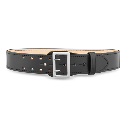 Buy 2-1/4"" Plain Leather Sam Browne 2-Row Stitch Duty Belt with Nickel Buckle online