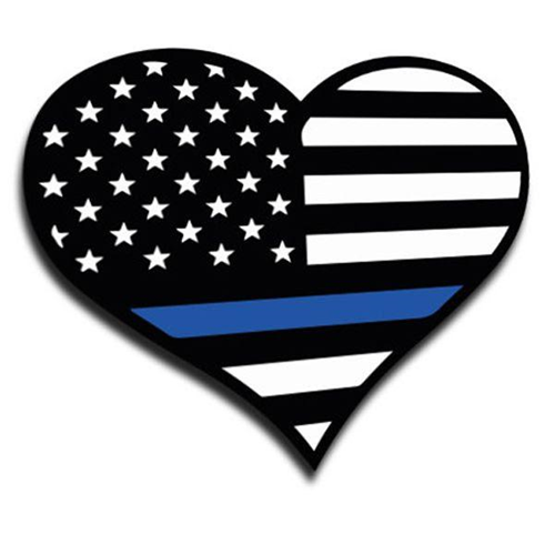 Buy Thin Blue Line Heart Sticker, 4.5 x 4 Inches online