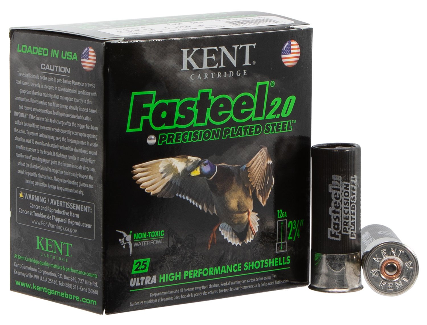 Kent Cartridge K122FS306 Fasteel 2.0 12 Gauge 2.75" 1 1/16 oz 6 Shot 25/Box - Kent Cartridge - 12 Gauge
