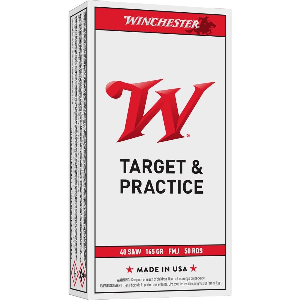 Winchester Ammo USA40SW Target 40 S&W 165 gr FMJFN 50 Per Box/ 10 Cs - Winchester - FULL METAL JACKET FLAT NOSE