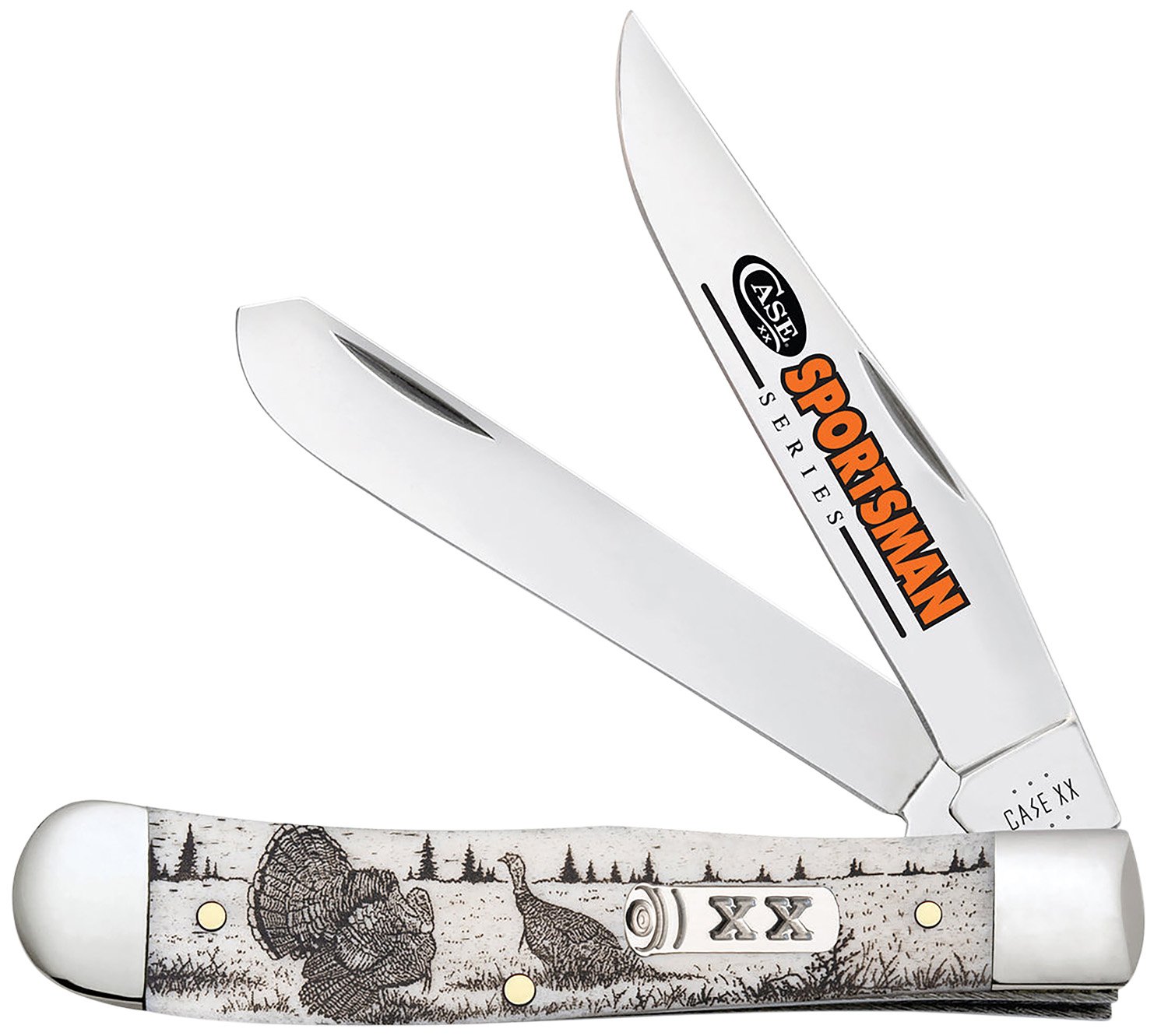 Case 81221 Trapper Sportsman Folding Clip Point/Spey Plain Mirror Polished - Case Cutlery - CLIP POINT/SPEY
