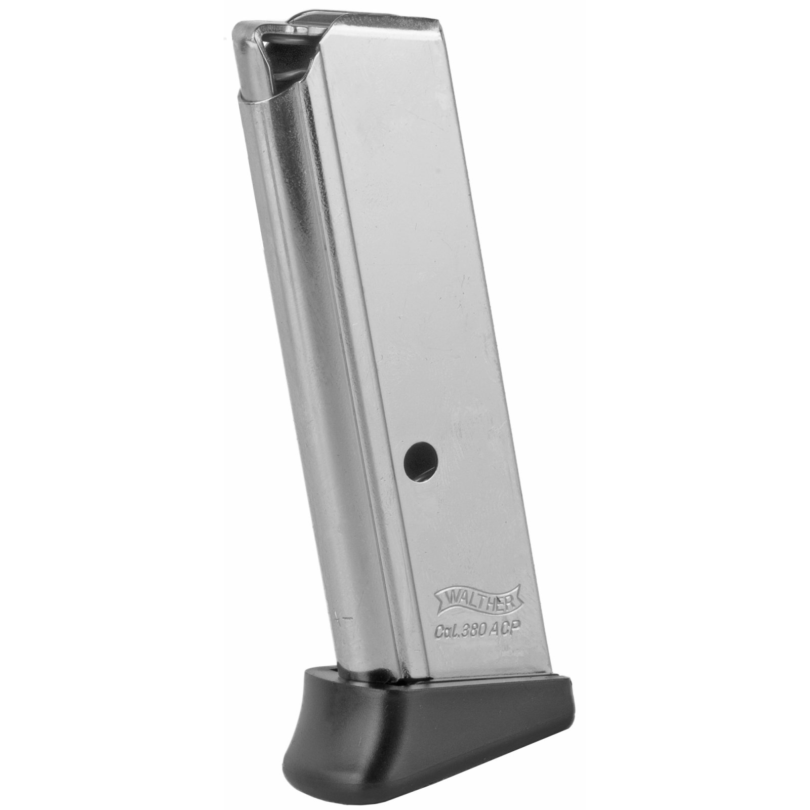 Walther PPK Nickel 6-Round Magazine, .380 ACP, Detachable with Finger Rest - 2246010 - Walther - 380 ACP