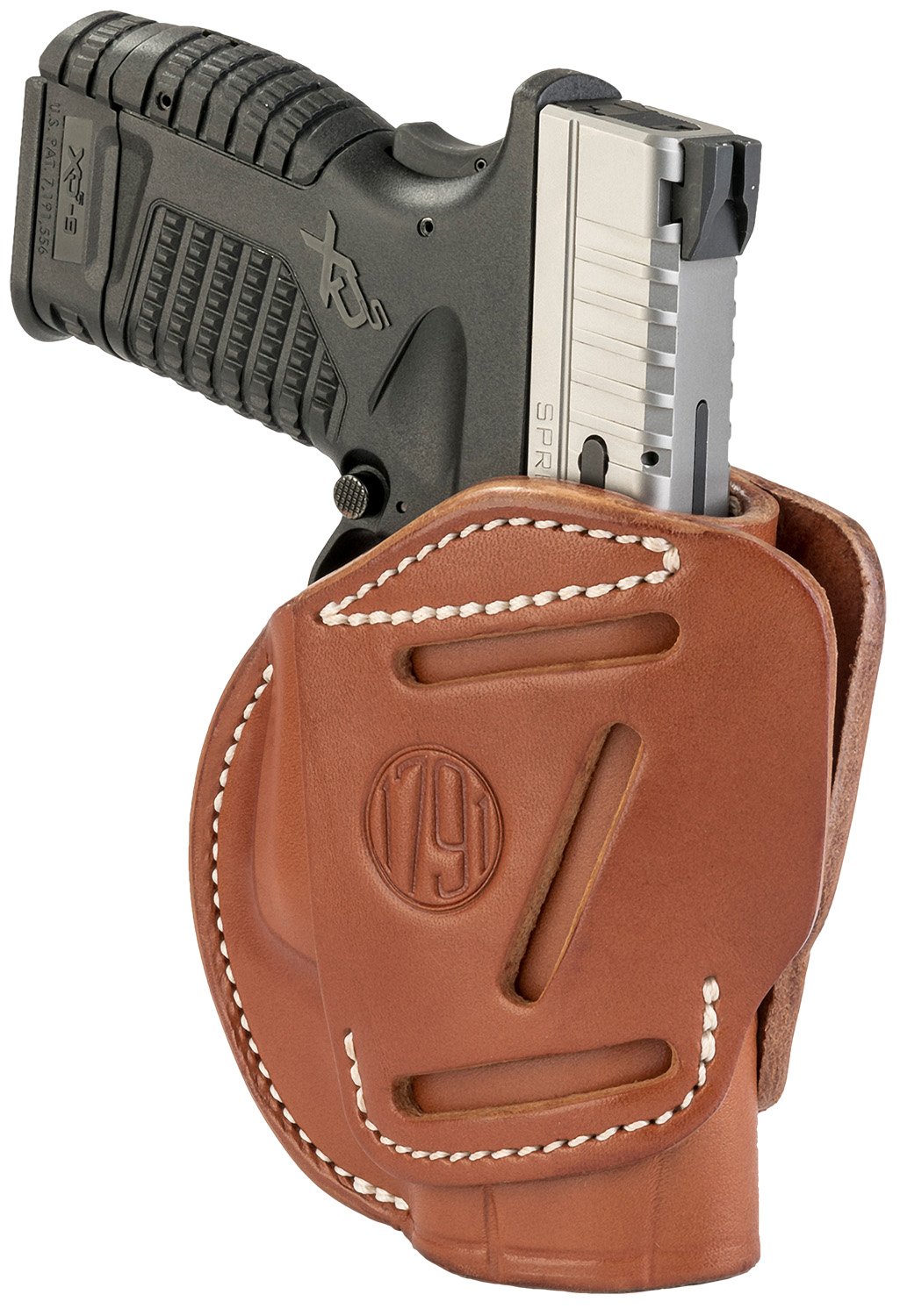1791 Gunleather 3WH-4-CBR-A 3-Way Holster Brown Size 4 Ambidextrous - 1791 Gunleather - CLASSIC BROWN