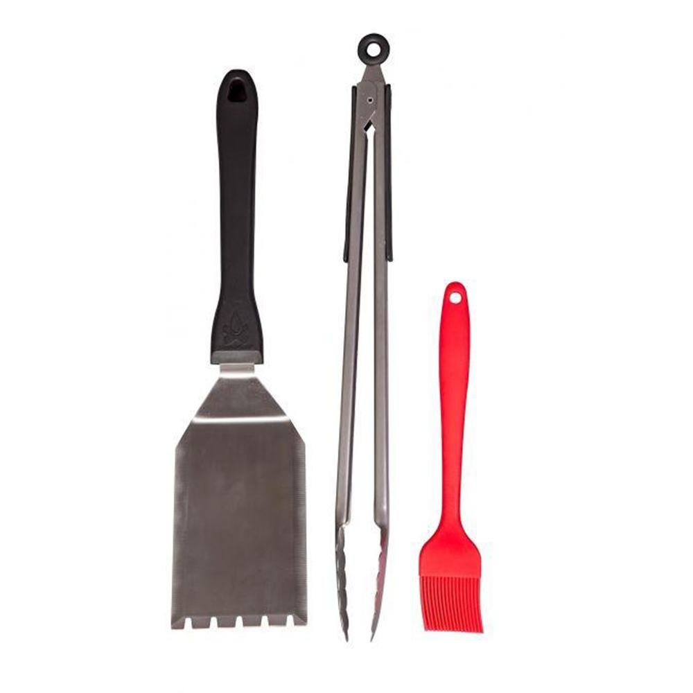 Camp Chef SPTSET BBQ Tool Set Grill Box Spatula Tongs Basting Brush