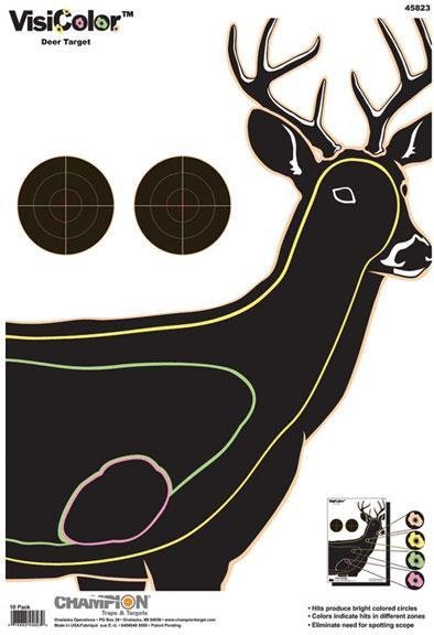 Buy Champion Targets VisiColor Deer Paper Hanging Pistol/Rifle 13" x 18" Multi-Color 10 Pk. online