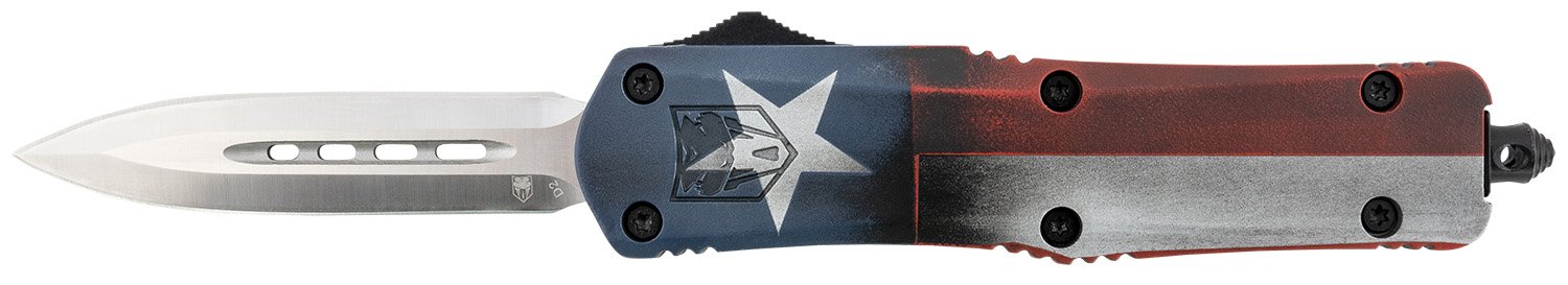 CobraTec MCTXFS3DAGNS FS-3 Texas Flag 3" D2 Steel OTF Dagger Knife - CobraTec Knives - DAGGER