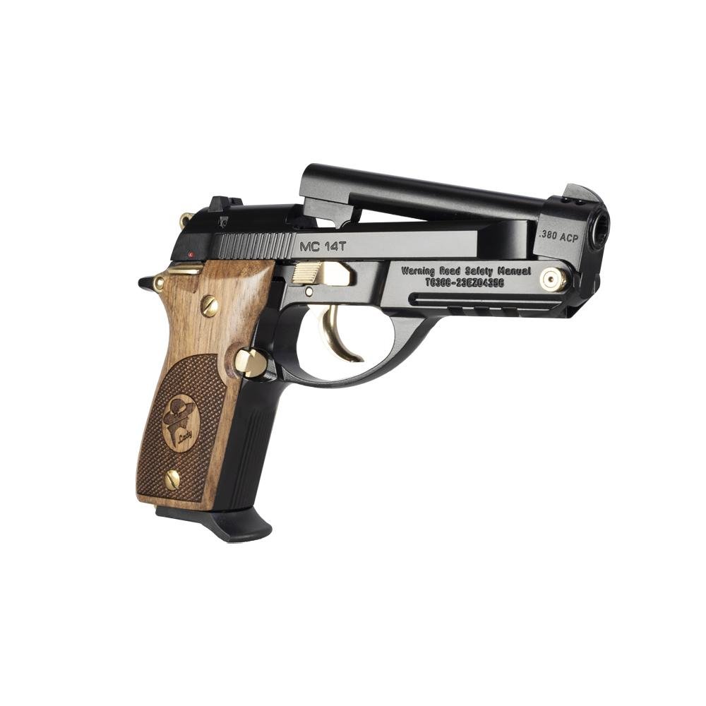 EAA Girsan MC14T Lady .380 Pistol 13+1 Black Gold Wood Grips 4.5" Ported - EAA - 380 ACP