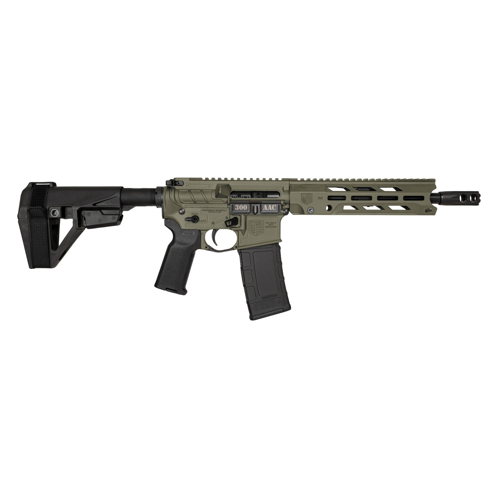 Diamondback DB15 OBSIDIAN 300 BLK 30+1 10.5 Chrome-Moly OG Green Cerakote  - Diamondback Firearms - 300 BLKManufacturer