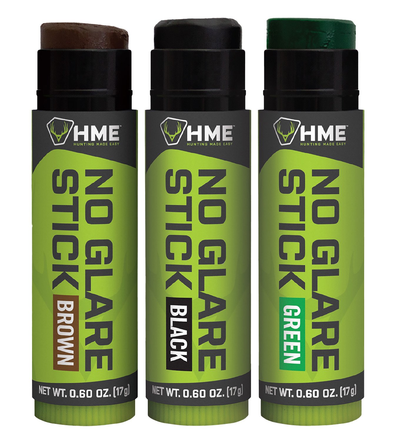 Buy HME HMESTK3PK Face Paint No Glare Black/Brown/Dark Green Stick online