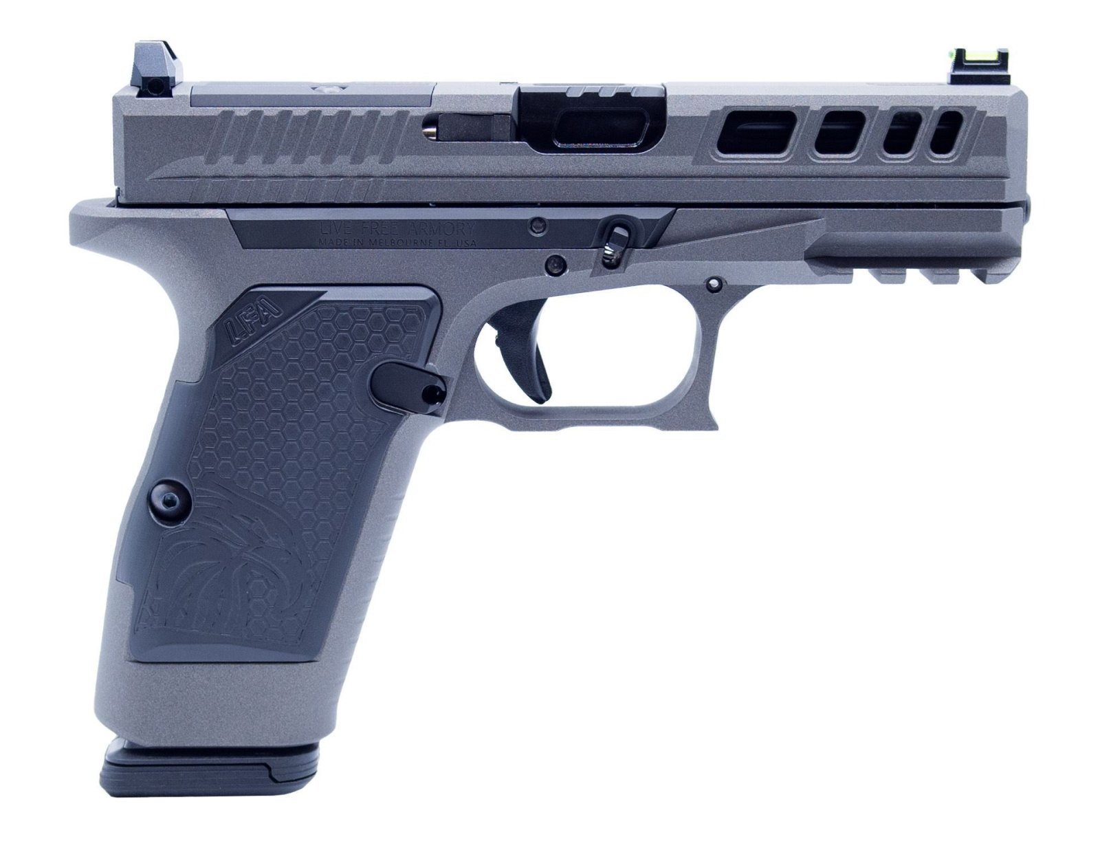 LFA LF AMPX Pistol G19X Frame 9mm 3.9 in. Barrel 17Rd Tungsten - Live Free Armory