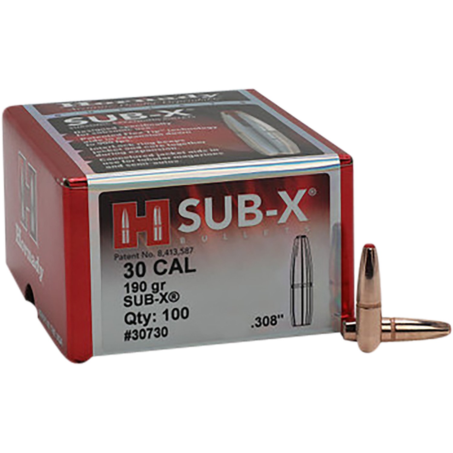 Hornady 30730 Sub-X Hunting 30 Cal .308 190 gr Subsonic-eXpanding - Horn Hunter - .308