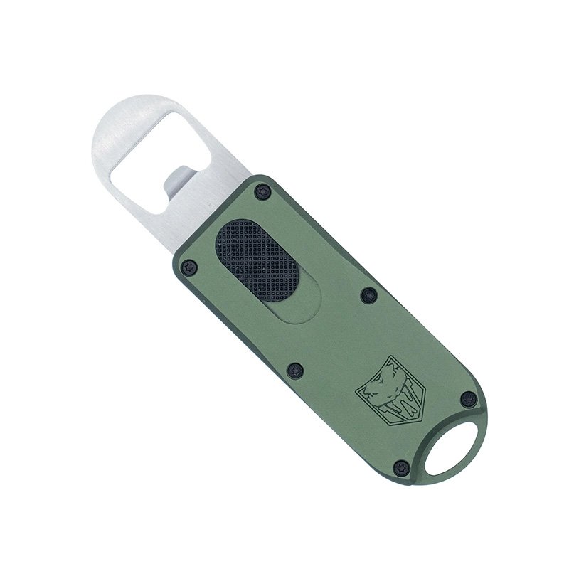 CobraTec CTOTFBOODG Bottle Opener OTF Green Lanyard Drinkware - CobraTec Knives