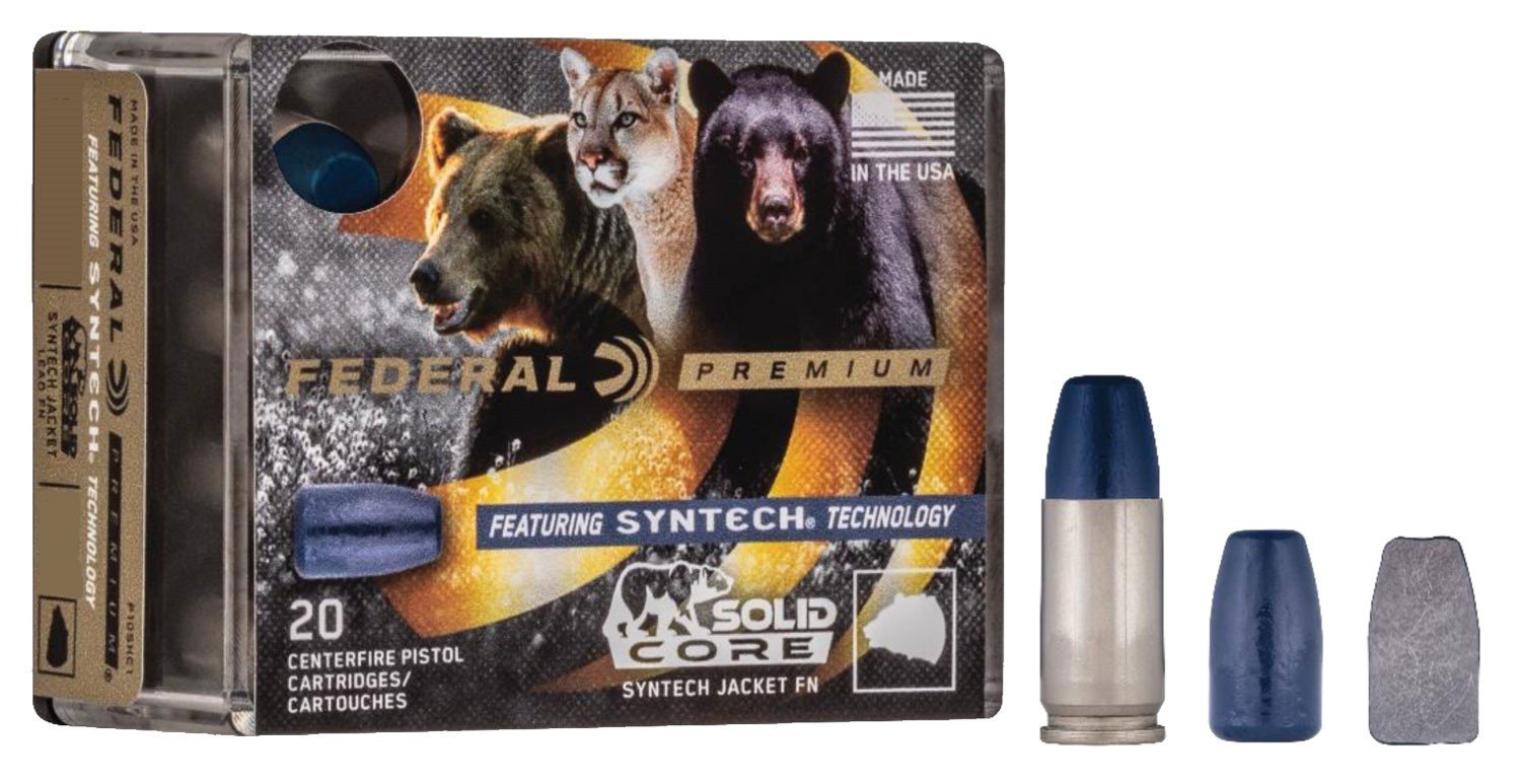 Federal P40SHC1 Premium .40 S&W 200gr Solid Core Ammo 20 Rounds - Federal Premium Ammunition - SOLID CORE SYNTHETIC FLAT NOSE