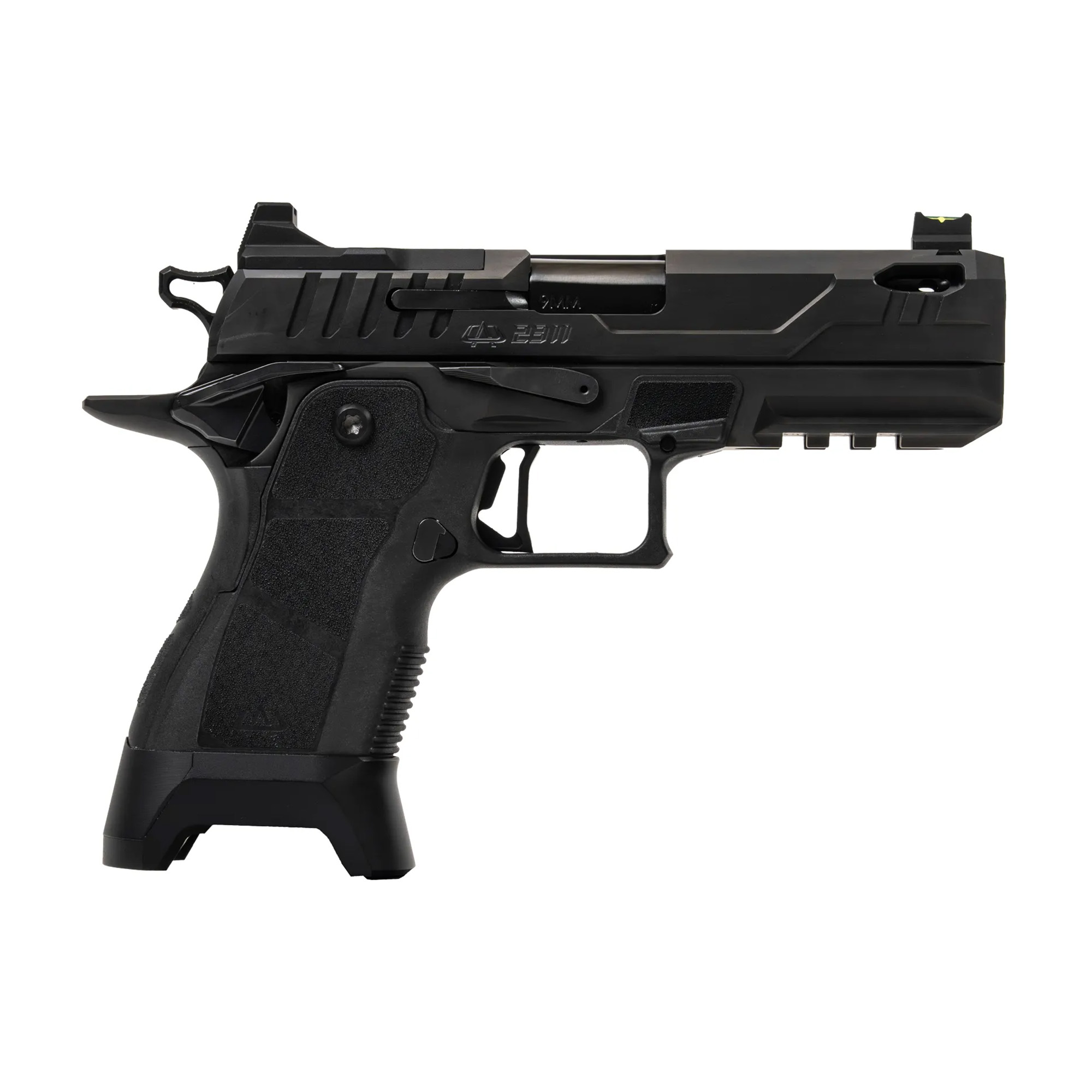 Oa Defense 2311 Pro w/Plus Kit Compact Frame 9mm Luger 17+1 4.25" Black Ported Barrel, DLC Black Steel Optic Ready/Serrated Slide, Black Aluminum Frame w/Picatinny Rail, Black Polymer Grip, Ambidextr