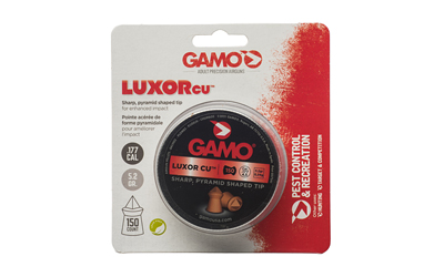 Gamo USA Luxor Cu Sharp Pyramid Pellets .177 Pellet Sharp Nose Tin 150