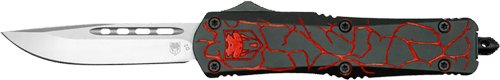 COBRATEC MEDIUM FS-3 OTF FRACTURED BLACK RED 3" D2 - CobraTec Knives