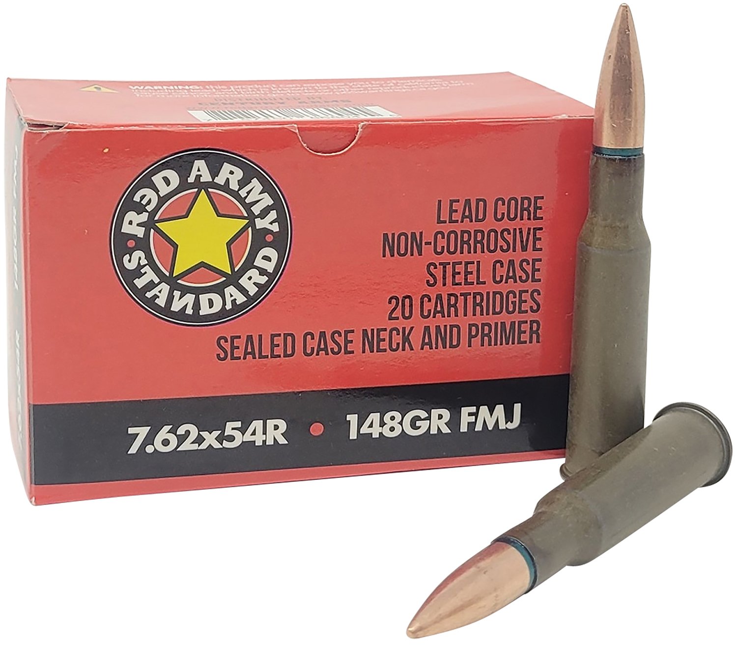 Red Army Standard AM3421 7.62x54R 148gr FMJ Steel Case Non-Corrosive Ammo